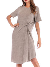 Oversized Knotted Short Sleeve T Shirt Dress