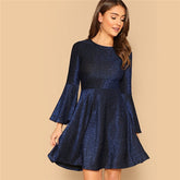 Elegant Plain High Street Trumpet Glitter Party Mini Dress