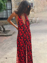 Print Halter Backless Sleeveless Evening Party Maxi Dress