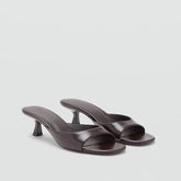 Retro Brown Leather Designer Slides Beach Party Shoes