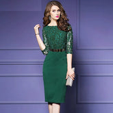 Retro Elegant Office Sweet Lace Party Dress