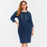 Sequined Glitter Stitching Sleeved Dress