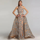 Sequined Sparkle Vintage Halter Luxury Evening Dress