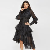 Asymmetry Elegant O-Neck Bohemia Party Maxi Dress