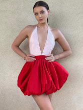 Deep V-neck Halter Dress