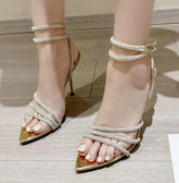 Pointed Toe Rhinestone High Heel