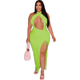 Sleeveless Backless Split Long Bodycon Maxi Dress
