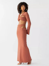 V-neck Hollow Out Maxi Dress