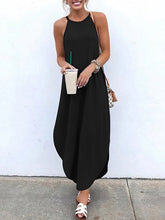 Sleeveless Straps High Low Hem Solid Causal Maxi Dress
