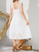 Solid Color Backless Sleeveless Square Collar Casual Dress