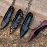 Spring Design Leopard Print Pumps Pointed Toe Thin Low Heel