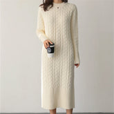 Straight Knitting Fashionable Prairie Chic Elegant Sweater Dress