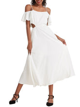 Straps Neck Split Front Irregular Long Beach Dress