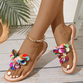 Colorful Sequins Decorated Flip-flops Light Comfortable Low Heel