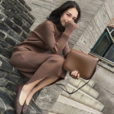 Thicken Turtleneck Full Sleeve Knitted Pullovers Vestidos Sweater Dress