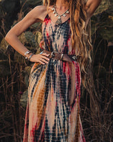 Tie-Dye Printed Maxi Dress