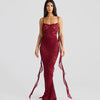 Trendy Pullover Spaghetti Strap Lace Patchwork Backless Maxi Dress