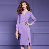 Elegant Beading V-Neck Cocktail Party Designer Pencil Vestidos