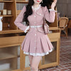 Vintage Patchwork Pleated Belt Bodycon Mini Dress
