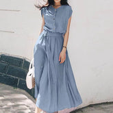 Vintage Pullover Non Stretch Regular Fit Mid-calf Dress