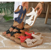 Flower Wedge Sandals Platform Sandals Chunky Heel