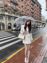 vintage Double Breasted Notched Long Sleeve Office Lady Mini Blazer Dresses