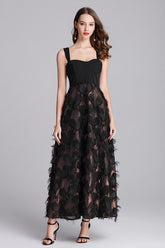 Women Strapless Tassel party long dress