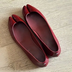 Arrival Patent Leather Inner Heightening Splite-Toe Shoes