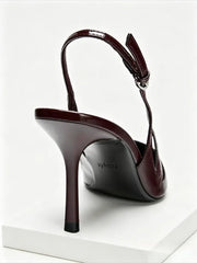 Luxury Designer Pumps Pointed Toe Patent Leather Slingback High Heel