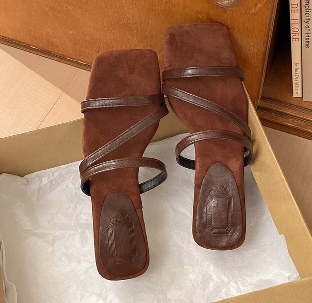 Elegant Square Toe Low Heel