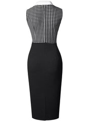 Casual Classy Turn-Down Collar Patchwork Bodycon Dress