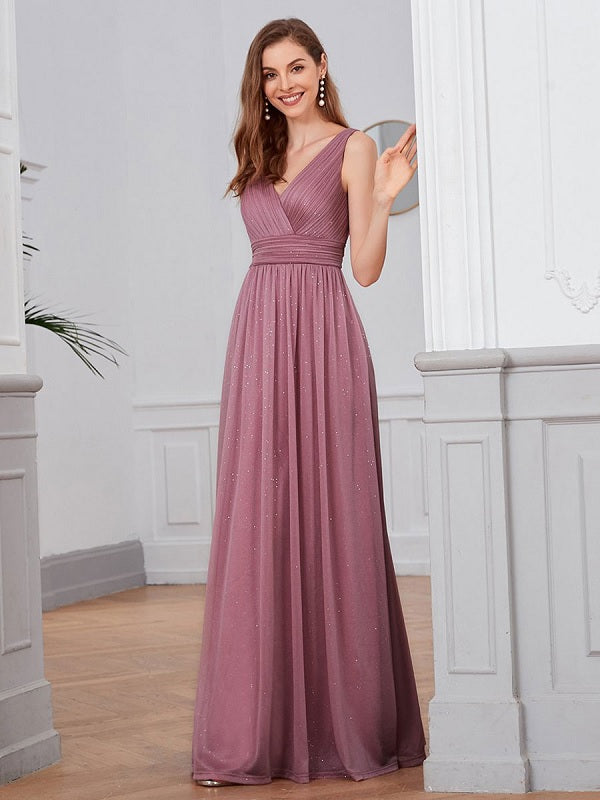 A-Line Floor-Length Wedding Guest Dresses