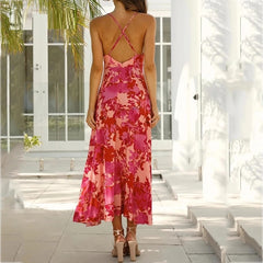 A-line Cotton Sleeveless Long Boho Beach Dress