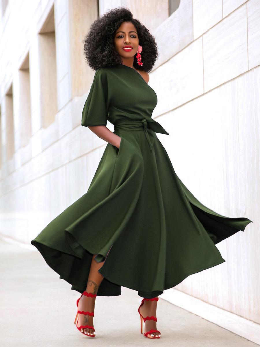 Asymmetrical Neck Sash Short Sleeves Layered Semi Formal Party Dress