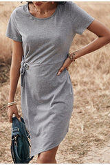 Asymmetrical belt high street short dresses