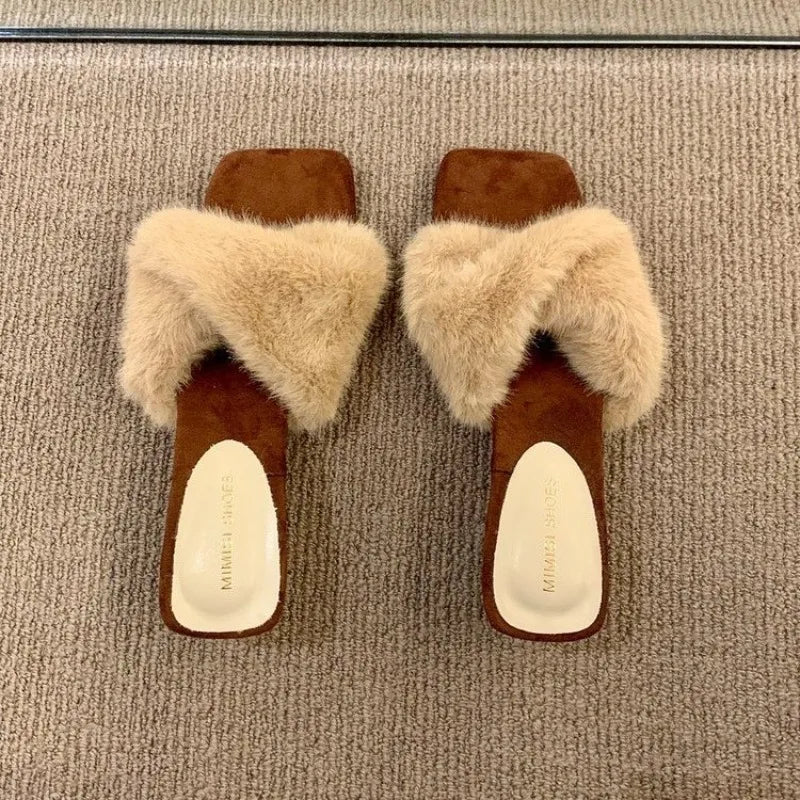 Autumn and Winter Square Toe Block Heel