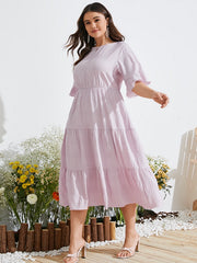 Backless Resort Wear Cut Out Tie-up Ruffle Dress