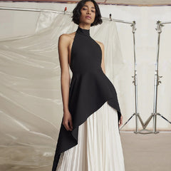 Backless Hater Ruffles Party Maxi Bandage Dress