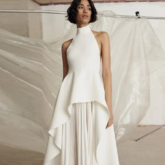 Backless Hater Ruffles Party Maxi Bandage Dress