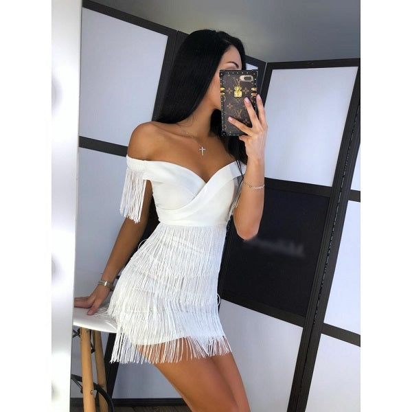 Backless off shoulder Short Mini Dress Elegant Bodycon Dresses