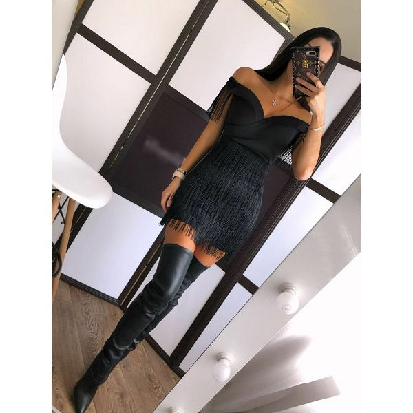 Backless off shoulder Short Mini Dress Elegant Bodycon Dresses