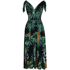 Banana leaf Pineapple Print Maxi Dresses