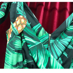 Banana leaf Pineapple Print Maxi Dresses