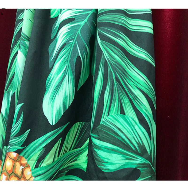 Banana leaf Pineapple Print Maxi Dresses