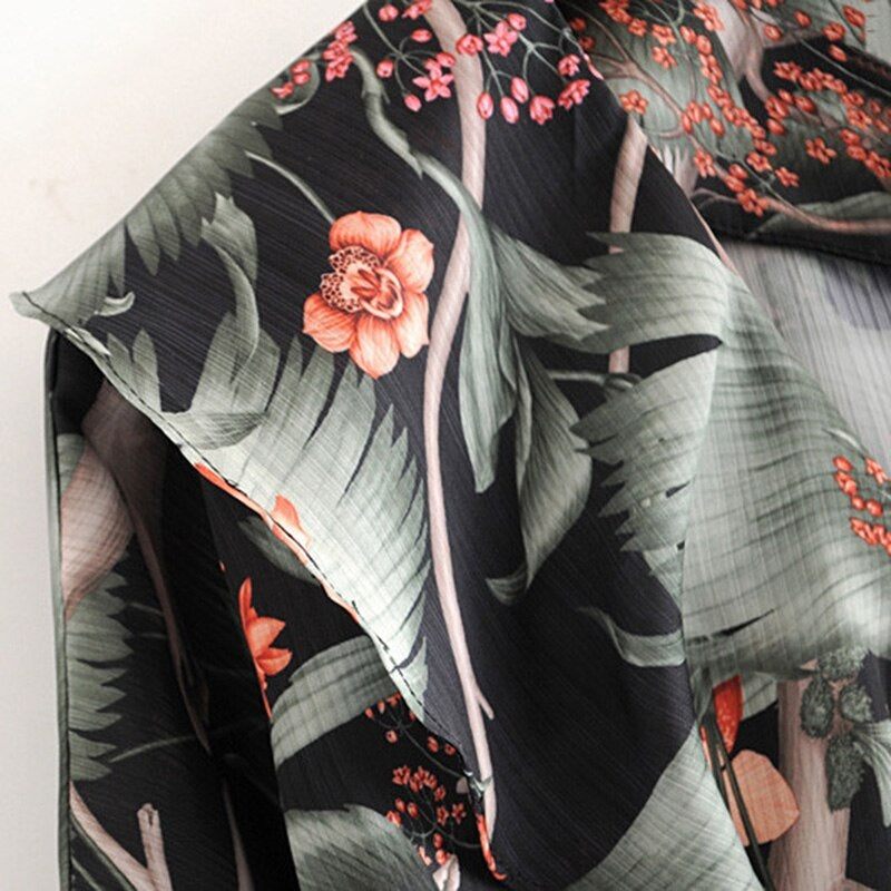 Casual Batwing A Line Floral Print Mini Dress