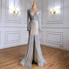 Beaded Elegant Luxury Mermaid Split Evening Dresses