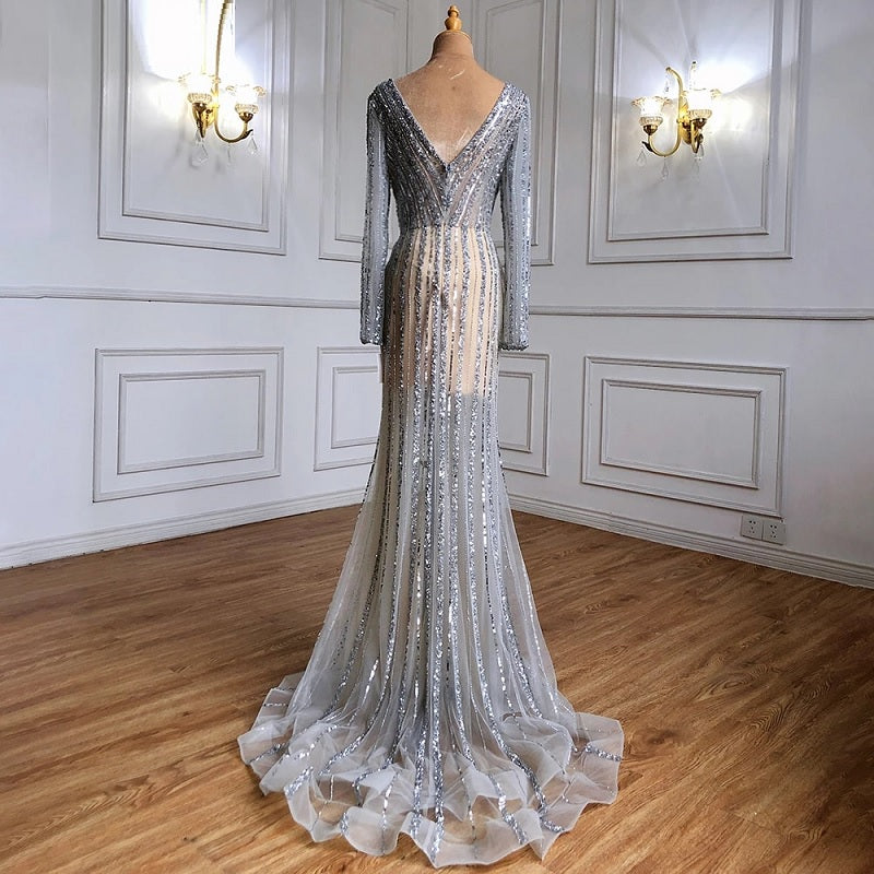 Beaded Elegant Luxury Mermaid Split Evening Dresses