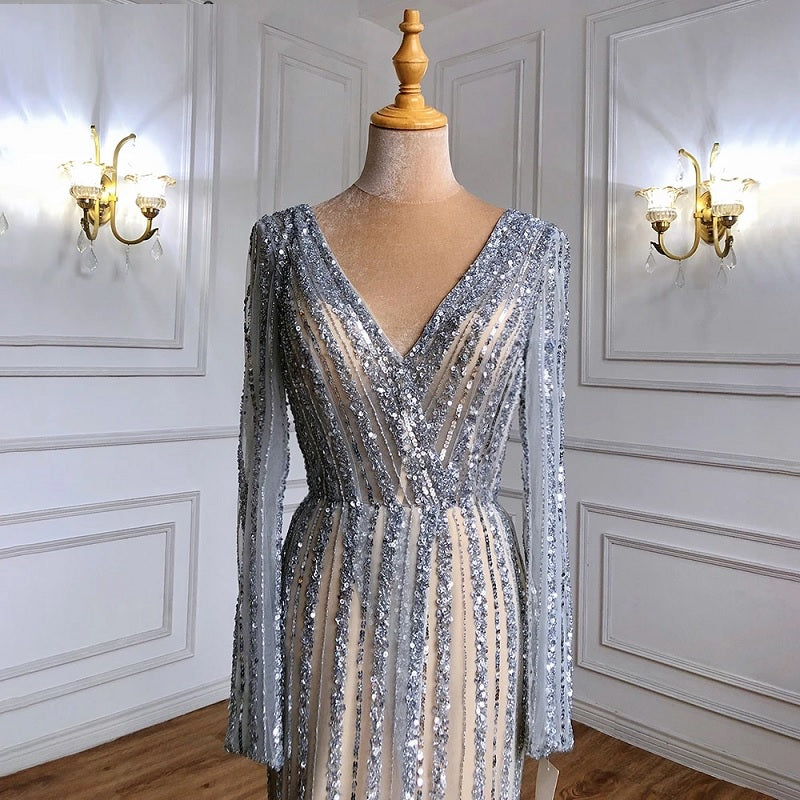 Beaded Elegant Luxury Mermaid Split Evening Dresses