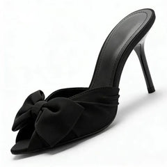 Black Butterfly Knot Decoration High Heel