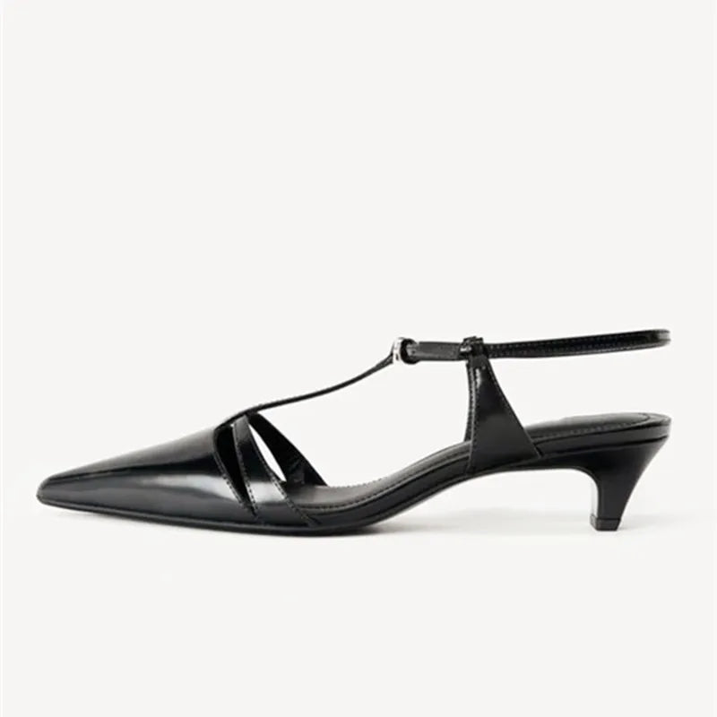 Black Elegant Kitten Heel
